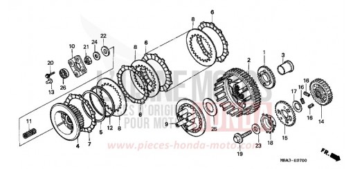 EMBRAYAGE VT750CW de 1998
